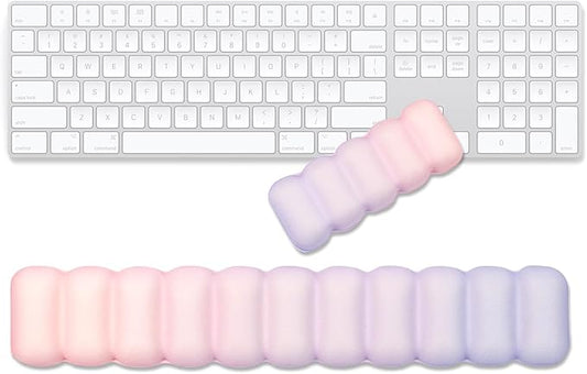 Keyboard and Mouse Wrist Rest Set - Ergonomic Cute Wrist Rest for Keyboard, Wrist Support for Mouse, Soft Memory Foam Wrist Support for Laptop, Mac, Office, Work, Gaming