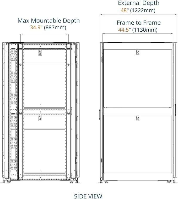 Tecmojo 42U Server Rack Cabinet - Fully Assembled 24inch Width 48inch Depth IT Network Equipment Cabinet Rack Enclosure with Casters - 3000lbs Weight Capacity(06White)