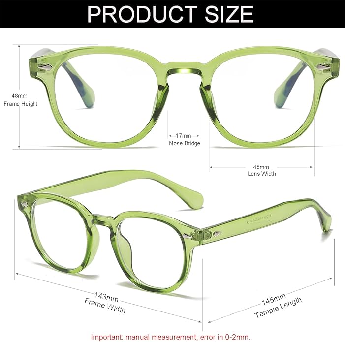NIDOVIX Retro Round Blue Light Blocking Glasses for Men Women, Vintage Frame Non-prescription Computer Reading Eyeglasses