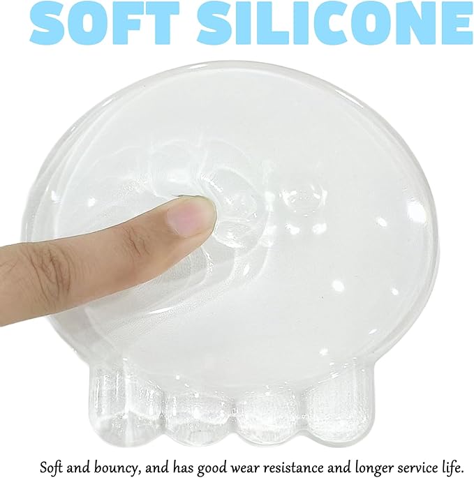Gel Wrist Rest for Keyboard and Mouse Transparent White Jellyfish Elbow Pad Cushion Ergonomic Cute Clear Cool Mouse Wrist Pad Silicone Non-Slip Support for Computer Gaming Home Office Hand Pillow