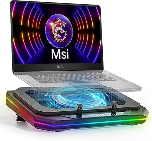 Cooling Pad for Msi Vector A18 HX 17 HX 16 HX AI GP66 GP76（Creator Z16 A16 Z16P A16 AI+ M14 17 16 15 Gaming Laptop with Powerful Turbo Fan Can Fast Cooling,6 RGB Light Mode,Touch Contr ﻿ ﻿