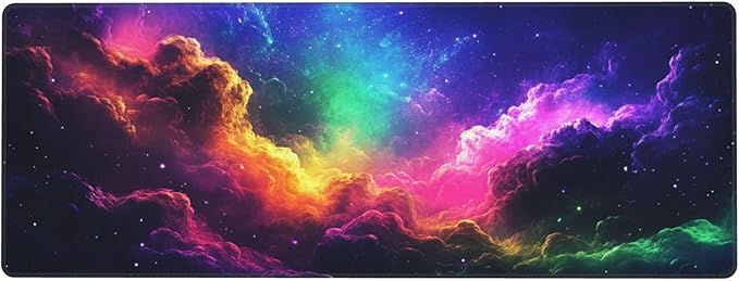 Colorful Clouds Desk Mat Large Gaming Mouse Pad Colorful Clouds Extended Mousepad Big in Laptop Computer Mouse Keyboard Mat for Office Desk Decor 31.5x12 in
