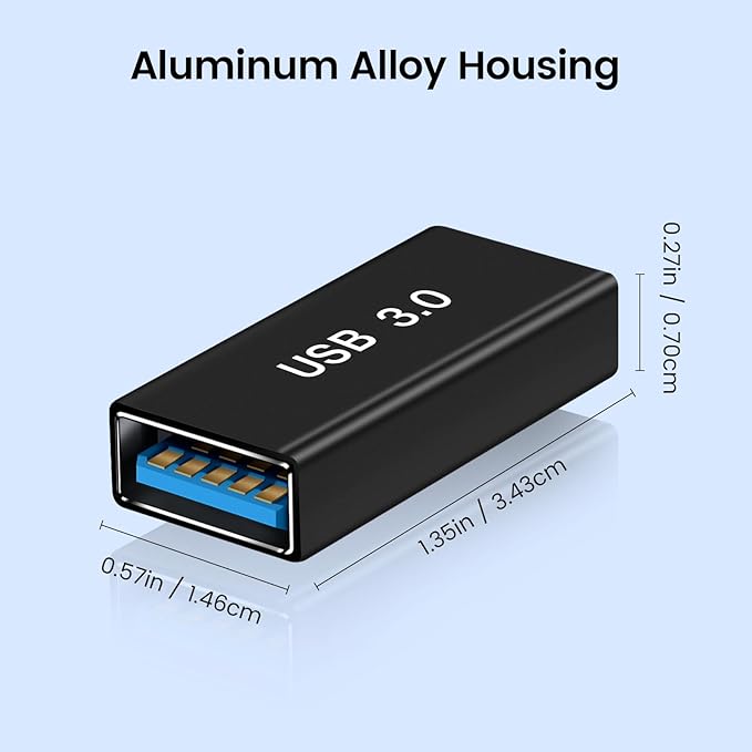 USB Female to Female Adapter (3 Pack), USB 3.0 to Type A 3.0 Coupler for Connecting Two USBA Male Ends Devices Converter Extension Connector, USB3.0 Extender Adapters