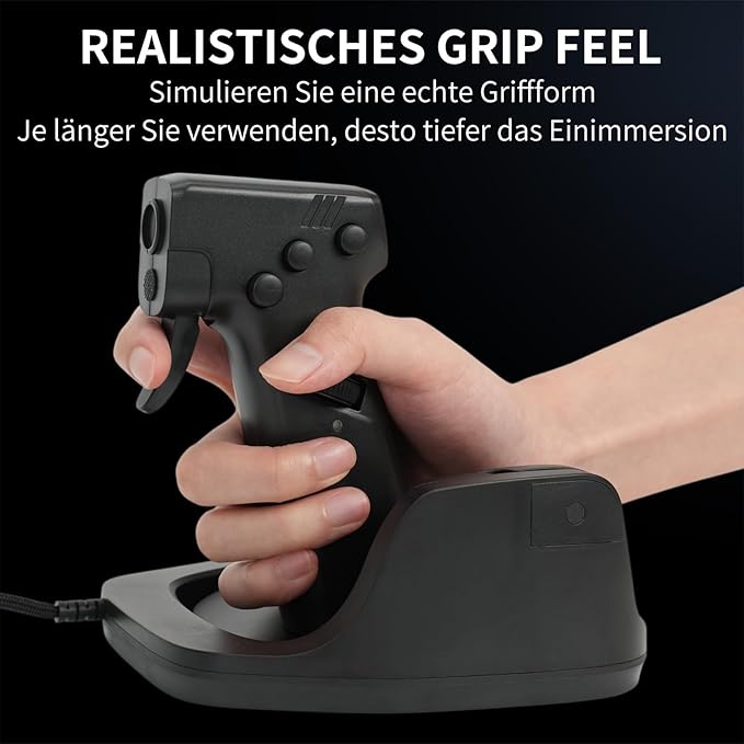 L25B Gun Grip Mouse: Wired Gaming Mouse, Dual Mouse Sensors for Realistic Aiming, Independent DPI Setting Buttons of Each Sensor, Smooth Movement Design, FPS Game Immersive Shooting
