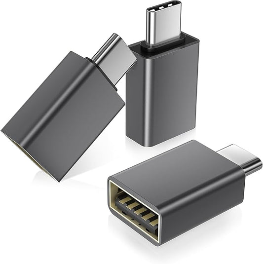 Basesailor USB C to USB Adapter 3Pack,USBC Male to A Female 3.0 OTG MacBook Pro/Air Adapter,Type C Thunderbolt 4 3 Converter for Apple iPhone 17 17e 16,Mac,iPad,Microsoft Surface,Samsung Galaxy S26