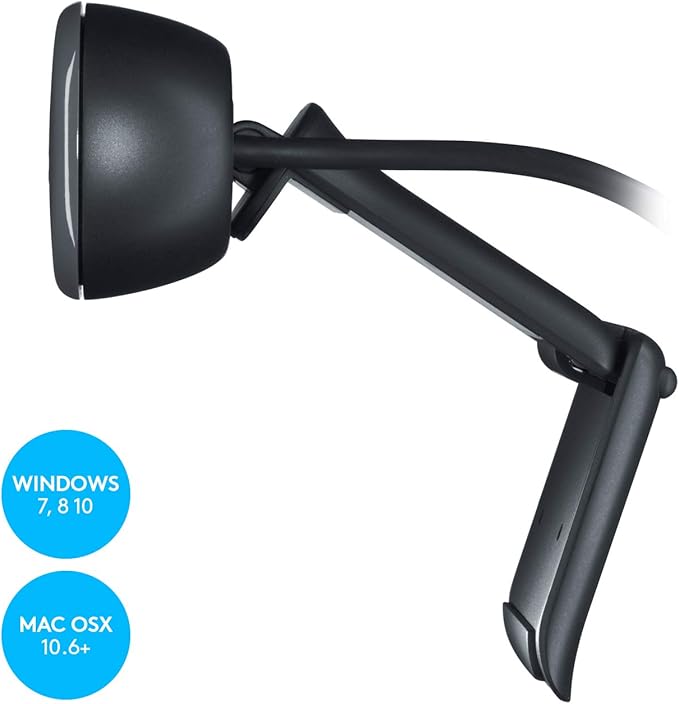 Logitech C270 HD Webcam, 720p, Widescreen HD Video Calling, Light Correction, Noise-Reducing Mic, Works with Zoom, Nintendo Switch 2’s new GameChat Mode, PC/Mac/Laptop/MacBook/Tablet - Black