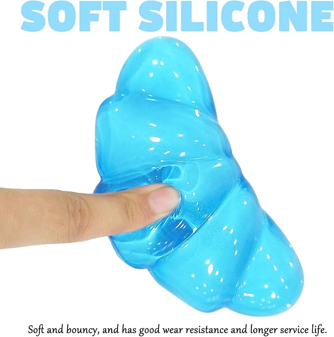 Gel Wrist Rest for Keyboard and Mouse Transparent Blue Bread Elbow Pad Cushion Ergonomic Cute Clear Cool Croissant Mouse Wrist Pad Silicone Non-Slip Support for Computer Gaming Home Office Hand Pillow