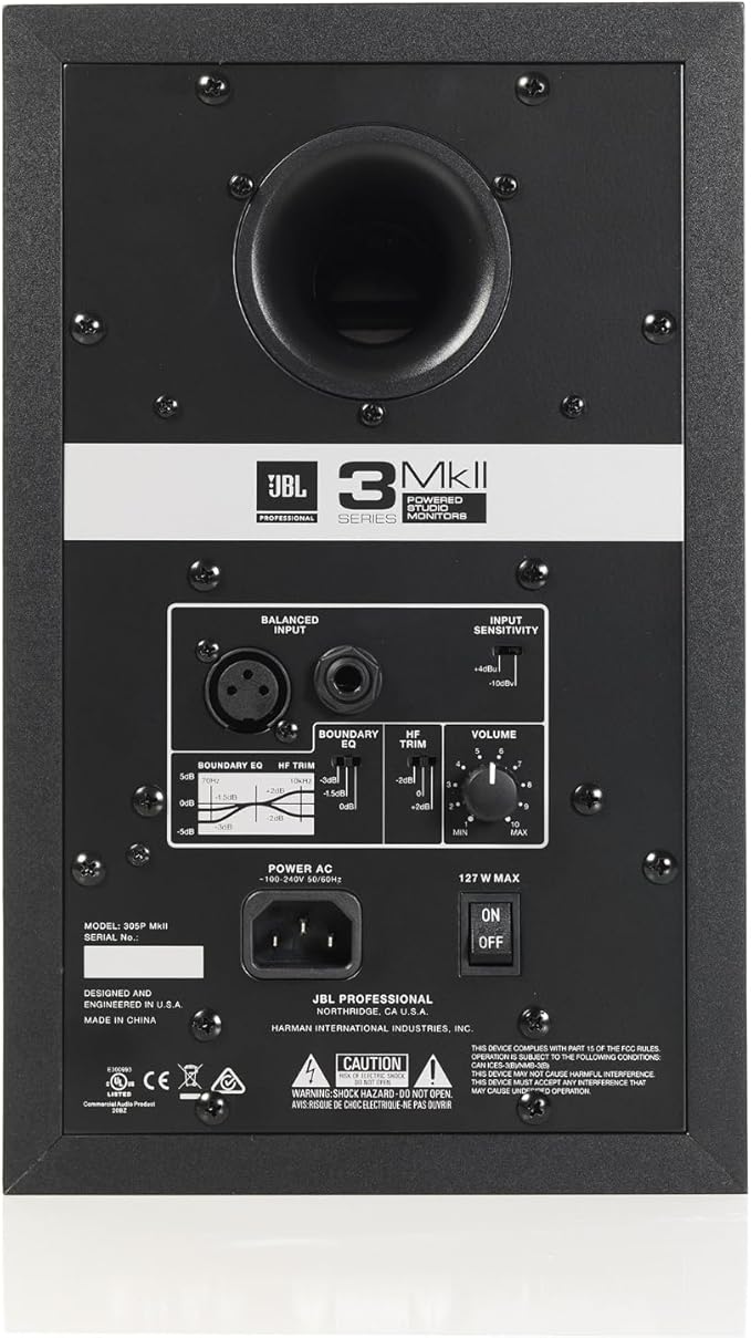(2) JBL 305P MkII 5" 2-Way Active Powered Studio Reference Monitors Speakers