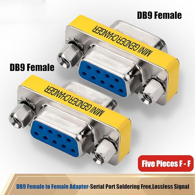 10-Pack 9Pin RS232 Serial Cable DB9 Male to Male/Female to Female Mini Gender Changer Adapter Coupler Connector