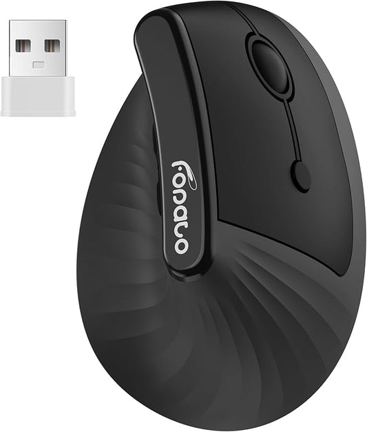 Ergonomic Vertical Mouse,Wireless Bluetooth 5.0 and 2.4G Mouse,Silent Click, 60% Reduced Wrist Pressure,3 Adjustable DPI for PC,Mac,Laptop,Computer,Home,Office Use (Black)