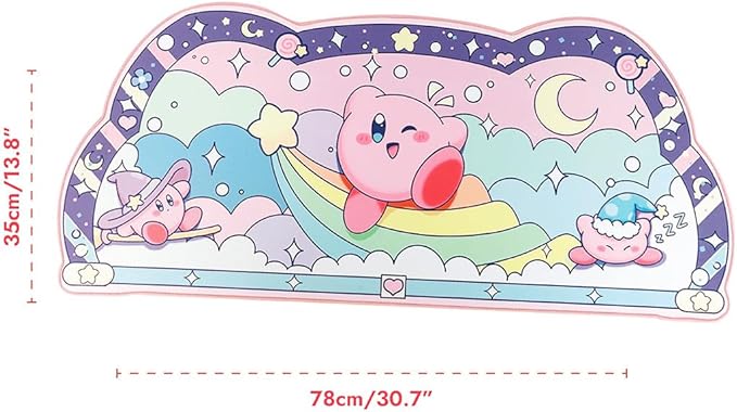 BelugaDesign Dreamy Bubble Desk Mat | Large Pastel Rainbow Anime Star Blue Pink Purple Mousepad | Cute Kawaii Gaming PC Laptop Mat | Candy Wizard Ball Keyboard Protector | Office Home Decor Blotter