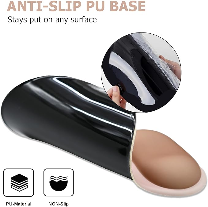 Gel Mouse Pad with Wrist Rest, Ergonomic Office Keyboard Wrist Rest and Mousepad with Wrist Support, Computer Mouse Pad with Non-Slip PU Base and Desk Accessories Mat for Home & Gaming, Mocha Sand