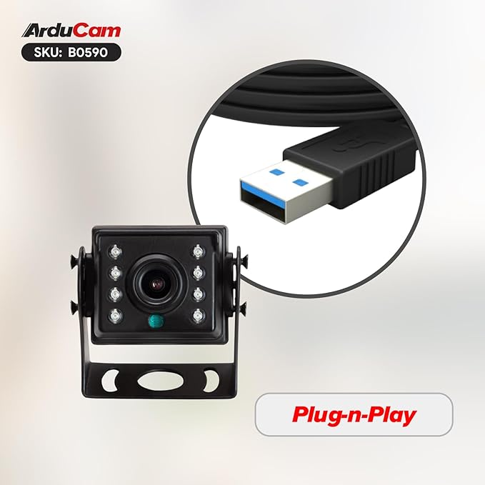 Arducam 2MP Day & Night Vision USB Camera Module, 1080P Automatic IR-Cut Switching USB 2.0 Webcam, with 850nm IR LEDs for Windows, Linux, Android and Mac OS