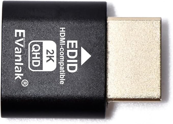 EVanlak HDMI Dummy Plug Headless Ghost Display Emulator Premium Aluminum PC（Fit Headless-1920x1080 New 3RD@60Hz）-2Pack