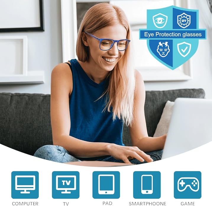 AOSM Blue Light Glasses for Men & Women,Gaming glasses Anti-Glare UV400 Protection,Blue Light Blocking to Relieve Eye Strain