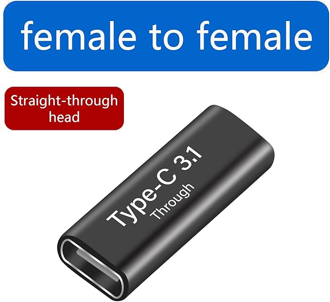 3in1 Pack USB 3.1 C Extension Coupler Adapter: USB C Male to Female, Compatible with MacBook, Nintendo Switch, Thunderbolt3 and More, Black