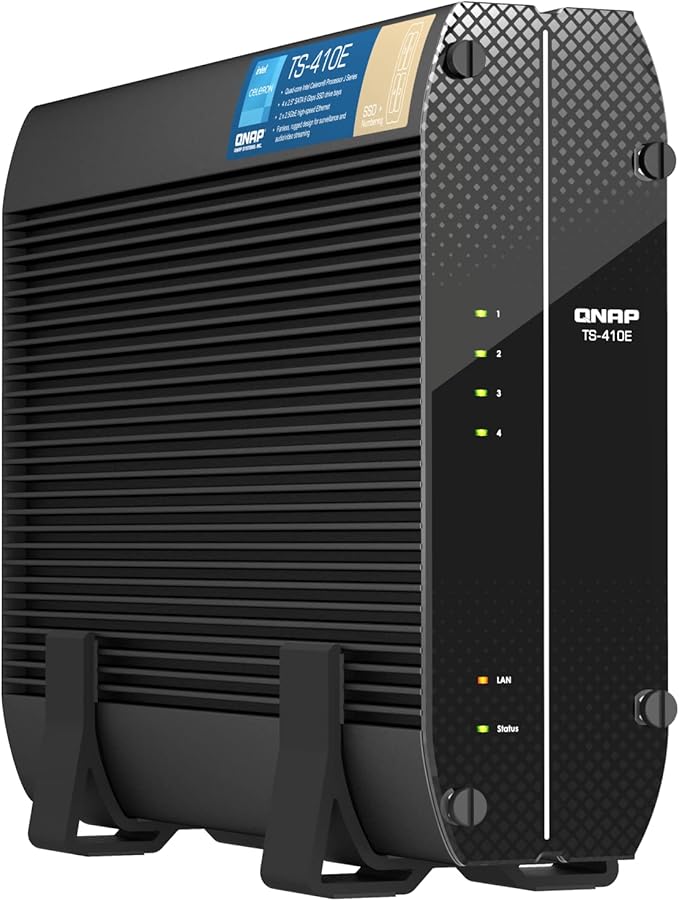 QNAP TS-410E4-Bay Intel Quad-core CPU Fanless & Silent SSD NAS with 2.5GbE & 8GB RAM