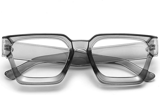 AIEYEZO Square Thick Frame Glasses for Women Men Fashion Blue Light Glasses Trendy Chic Computer Eyeglasses