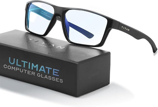 Titan Gaming Glasses, Blue Light Blocking, Night Driving Glasses for Men, Computer Protection, Gift for Gamers