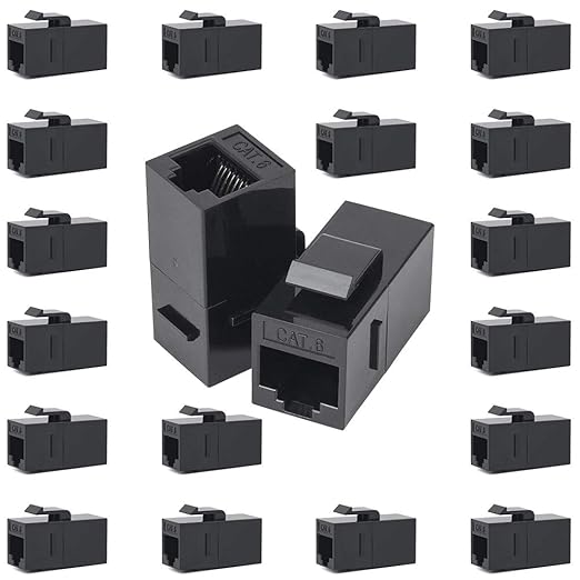 40 Pack Ethernet Coupler RJ45 Keystone Network Coupler Cat6 Cat5e Cat5 Keystone Jack Female to Female
