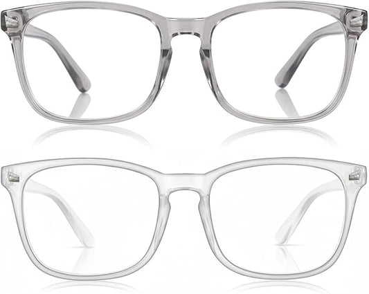 2 Packs Professional Sleep Glasses with 97.6% Blue Light Blocking Dual AR Coatings Clear Lens, Computer Gaming Glasses for Men Women, Anti Fatigue & Eye Strain