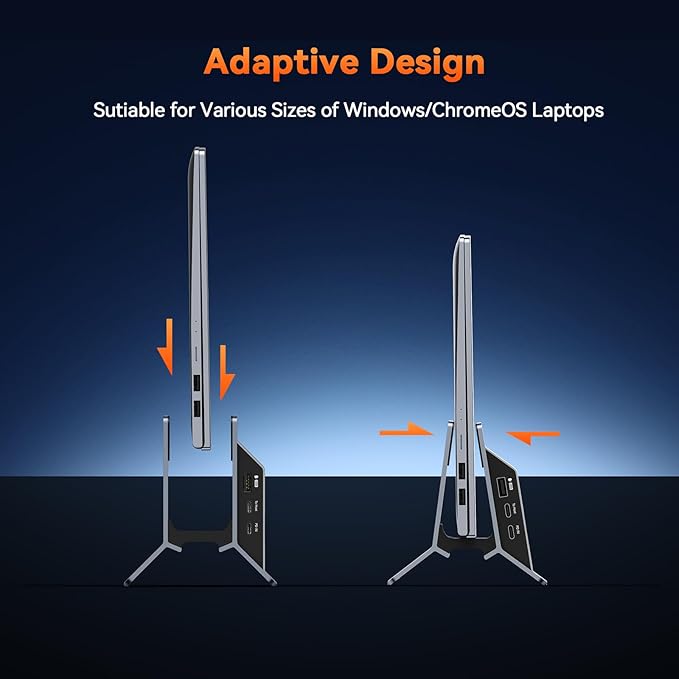 TobenONE Docking Station with Dual Monitor,4K@60Hz 2 HDMI,100W Power Supply, PD 3.0,6 USB,Gigabit Ethernet, Laptop Stand Vertically,for Windows,ChromeOS and More Space-Saving for Office/Home/Study