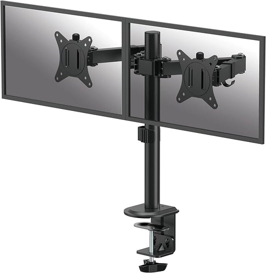 Fellowes Everyday Adjustable Dual Monitor Arm – Holds Two Screens up to 32" (inch) Weighing 19.84 lbs Each, Tilt, Swivel, Rotate, VESA 75/100, Clamp or Grommet Mount, Cable Management