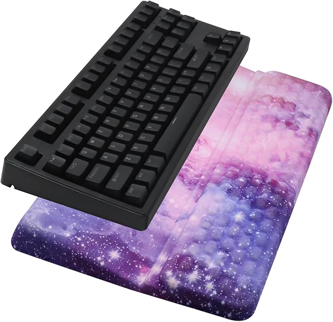 Ergonomic Keyboard Stand with Wrist Rest, Computer Wrist Support Pad, Tilted Keyboard Riser Holder Lift Tray with Wrist Pad, Easy Typing, Comfy Soft Memory Foam Desk Cushion for Office Home