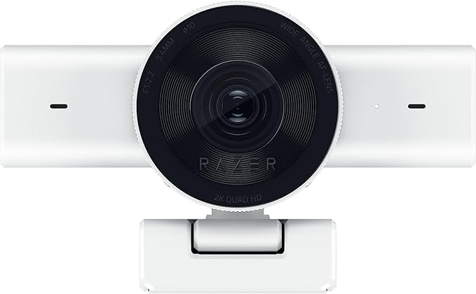 Razer Kiyo V2 X Streaming Webcam: 1440p 60 FPS - Auto Focus - Built-in Microphone - Wide Angle Lense - Integrated Privacy Shutter - Works with OBS, Xsplit, Streamlabs, Discord, Zoom, Teams - White