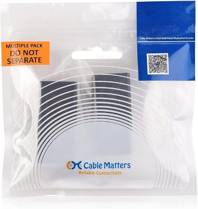 Cable Matters 2-Pack DisplayPort to DisplayPort Coupler, Display Port Adapter Female to Female, DP to DP Coupler