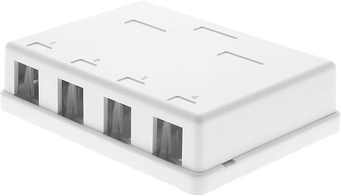 Networx® 4-Port Ethernet Keystone Jack Surface Mount Box, Unloaded, White
