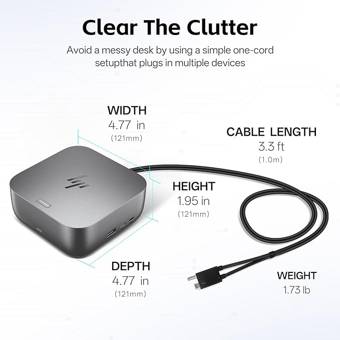 HP Docking Station for Laptop Dual Monitor and Charging Bundle - HP Thunderbolt 4 Ultra 180W G6 Dock with 180W AC Adapter, HDMI & DP Cable & USB-C Cable