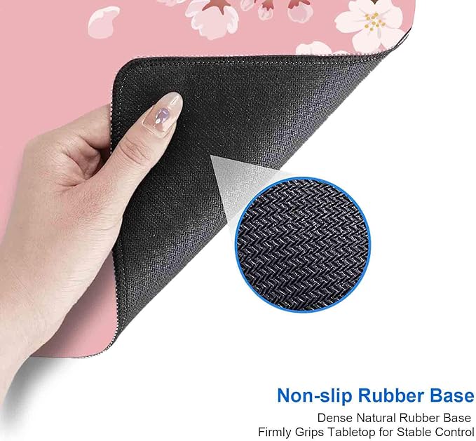 IMAYONDIA Pink Japanese Desk Mat, Cherry Blossom Large Gaming Mouse Pad, Non-Slip Rubber Base Mousepad for Women, Desk Pad for Work, Game, Office, 31.5x11.8 Inch- Sakura Flowers Aesthetic