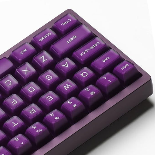 ULTRAEQUIP Purple Jade Keycaps 142 Keys Double Shot PBT Keycaps RSA Profile, Translucent Green Shine Through, Custom Set for ISO ANSI 60, 75, 80, 95, 100% Mechanical Keyboard