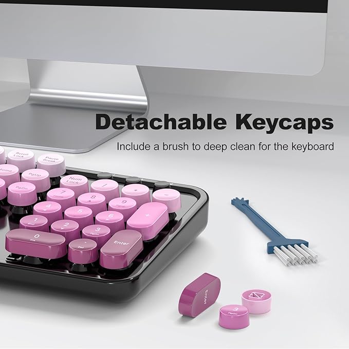 KNOWSQT Wireless Keyboard and Mouse Combo - Blackpink-Gradient Colorful 2.4G Typewriter Full-Size Cute Keyboards - USB Receiver Plug and Play, for Computer, PC, Laptop, Desktop, Windows