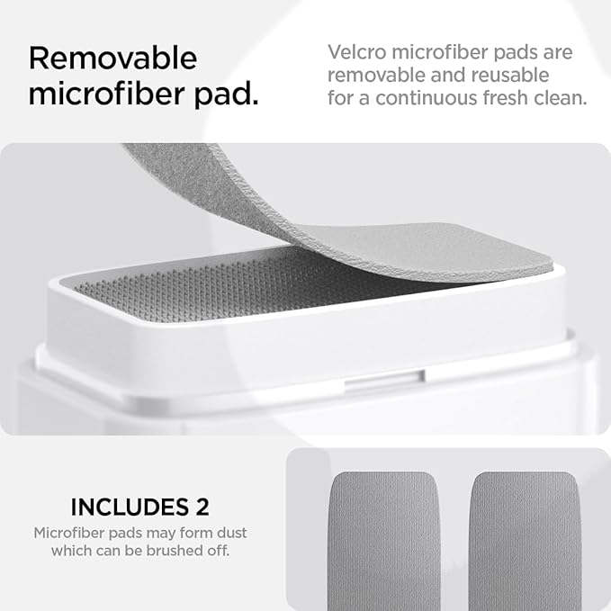 Spigen EZ Slide & Brush Screen Cleaner for Tesla Model Y 2025/26 (Juniper) & 3/Y/S/X/Cybertruck and Screens, Phones, Laptops, Tablets (Extra Microfiber Pad Included) [White]