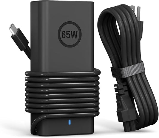65W Laptop Fast Charger USB C Compatible with Dell Latitude 5320 5520 5530 Latitude 7200 7320 7330 2-in-1,Inspiron 15 16, Chromebook 11 13,XPS 13 15 Included Power Cord