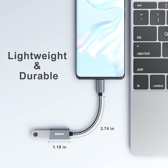 BENFEI 4 Pack USB C to USB 3.0 Adapter, USB C to A Male to Female Adapter Compatible with iPhone 15 Pro/Max, MacBook Pro/Air 2023, iPad Pro, iMac, S23, XPS 17, Surface Book 3 and More
