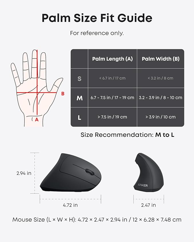 Anker 4-Port USB 3.0 Hub, Ultra-Slim Data USB Hub 2.4G Wireless Vertical Ergonomic Optical Mouse