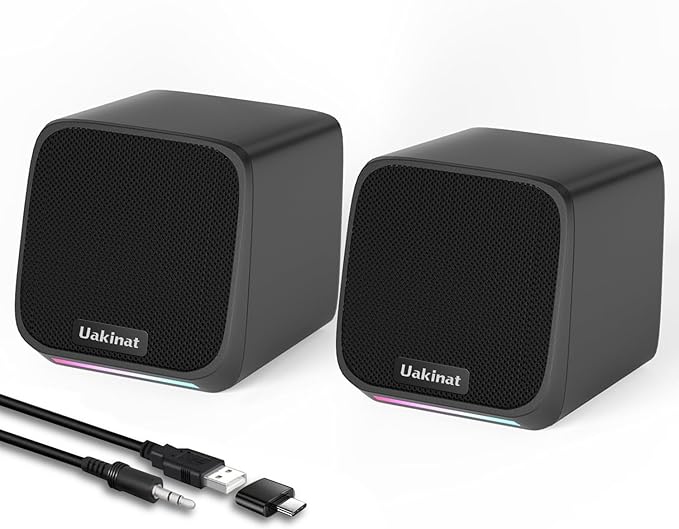 Computer Speakers for Desktop PC,Desktop Speakers,Small Computer Speakers USB Powered 3.5mm Aux Speaker
