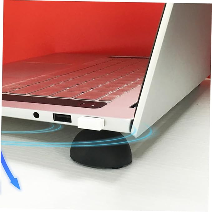 4pcs Black Silicone Laptop Cooling Pads Anti-Slip Laptop Feet Stand Accessories for Improved Airflow and Heat Dissipation