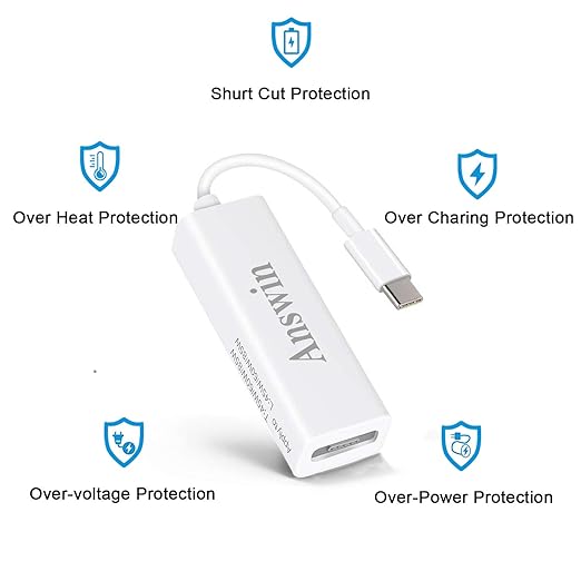 Mag-Safe to USB C Adapter, USB C to Mag-Safe 1 & 2 Charging Connector Adapter Compatible for iPhone 15, M1/M2 MacBook, MacBook Air, MacBook Pro 13'', iPad with USB Type-C