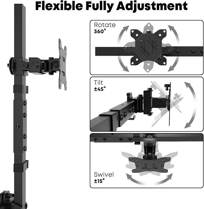 Dual Monitor Wall Mount for 24-38-inch - Ultrawide Dual Wall Mount Monitor Arm, Flush Wall Setup, Max Load 22lbs per Monitor, VESA 75x75/100x100mm, Black