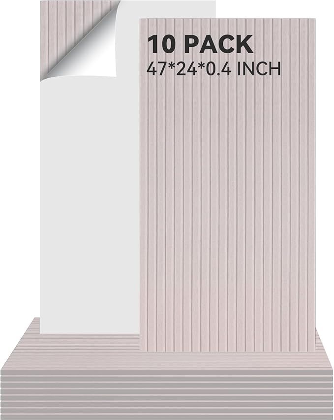 10Pack Large Acoustic Panels, 48x24x0.4 inch Sound Proof Panels for Walls, Self-Adhesive Sound Dampening Wall Panels, Noise Absorbing Decorative Wall Panels, Wall Noise Blocker for Home Studio (Camel)