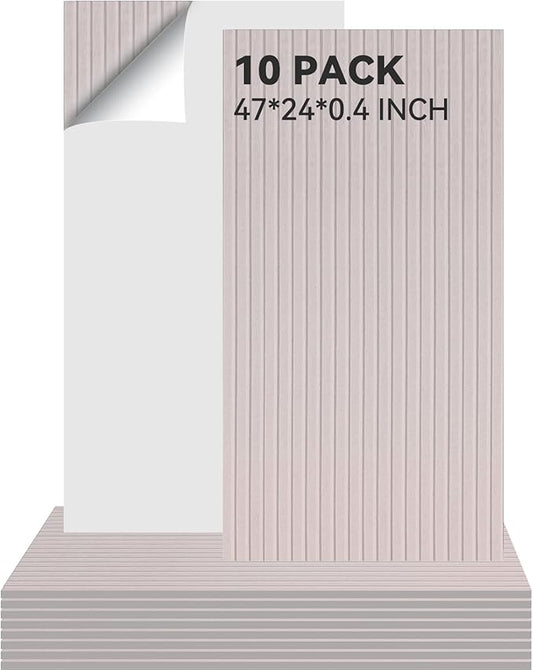 10Pack Large Acoustic Panels, 48x24x0.4 inch Sound Proof Panels for Walls, Self-Adhesive Sound Dampening Wall Panels, Noise Absorbing Decorative Wall Panels, Wall Noise Blocker for Home Studio (Camel)