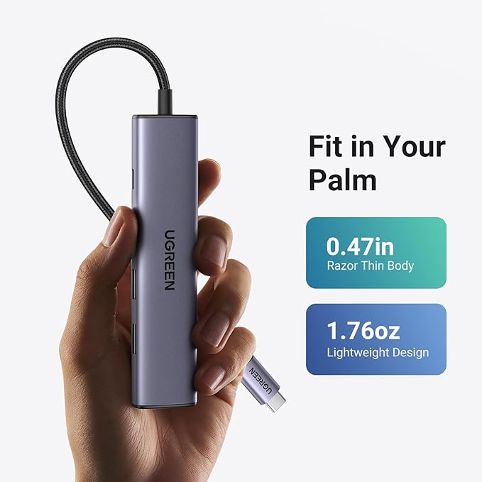 UGREEN USB C Hub 5 in 1 Multiport Adapter Revodok 105 4K HDMI, 100W Power Delivery, 3 USB-A Data Ports, USB C Dongle for MacBook Pro/Air, iPad Pro, iMac, iPhone 16 Pro/Pro Max, XPS, Thinkpad