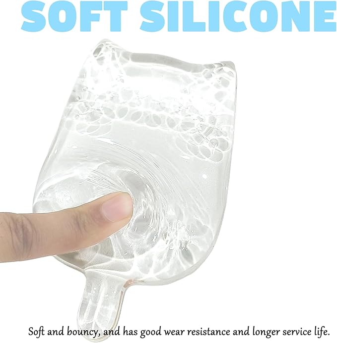 Gel Wrist Rest for Keyboard and Mouse Transparent White Cat Elbow Pad Cushion Ergonomic Cute Clear Cool Mouse Wrist Pad Silicone Non-Slip Support for Computer Gaming Home Office Girl Hand Pillow