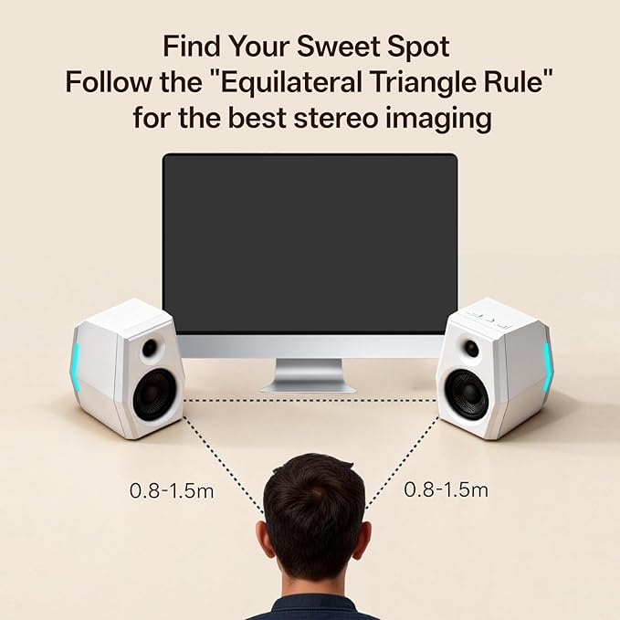 Sanyun SW209 36W Immersive Gaming Speakers with DSP 3 Sound Modes, 24bit USB DAC & Bluetooth 5.2, 2.0 RGB PC Multimedia Speakers for Desktop Monitor Laptop (Game/Movie/Music, White)