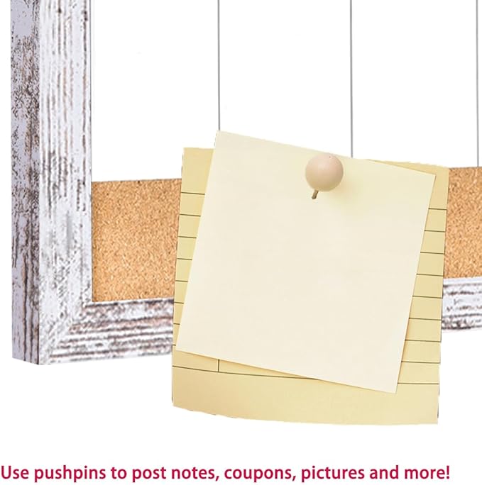 Magnetic Weekly Dry Erase White Board and Cork Board, White Wood Frame，Magnetic Surface Whiteboard for Home Office and Wall Decor(ZHZL-3060WH)