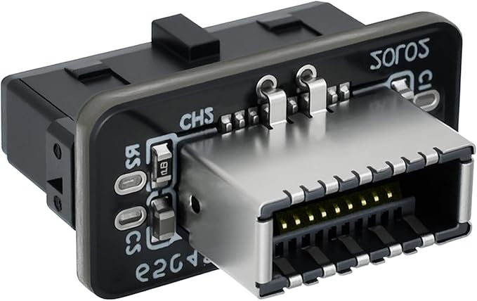 USB 3.2 Gen 1 to USB 3.2 Gen 2 Header Adapter, Motherboard 19Pin to Type-E Header Converter, Front Panel Adapter for Type C Motherboard (Vertical Type)